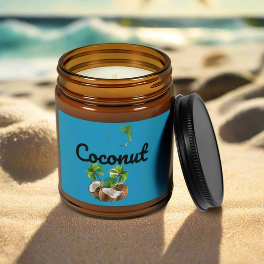 Coconut Scented Candle (Multi-Size, Amber Jar) (7125346189415)