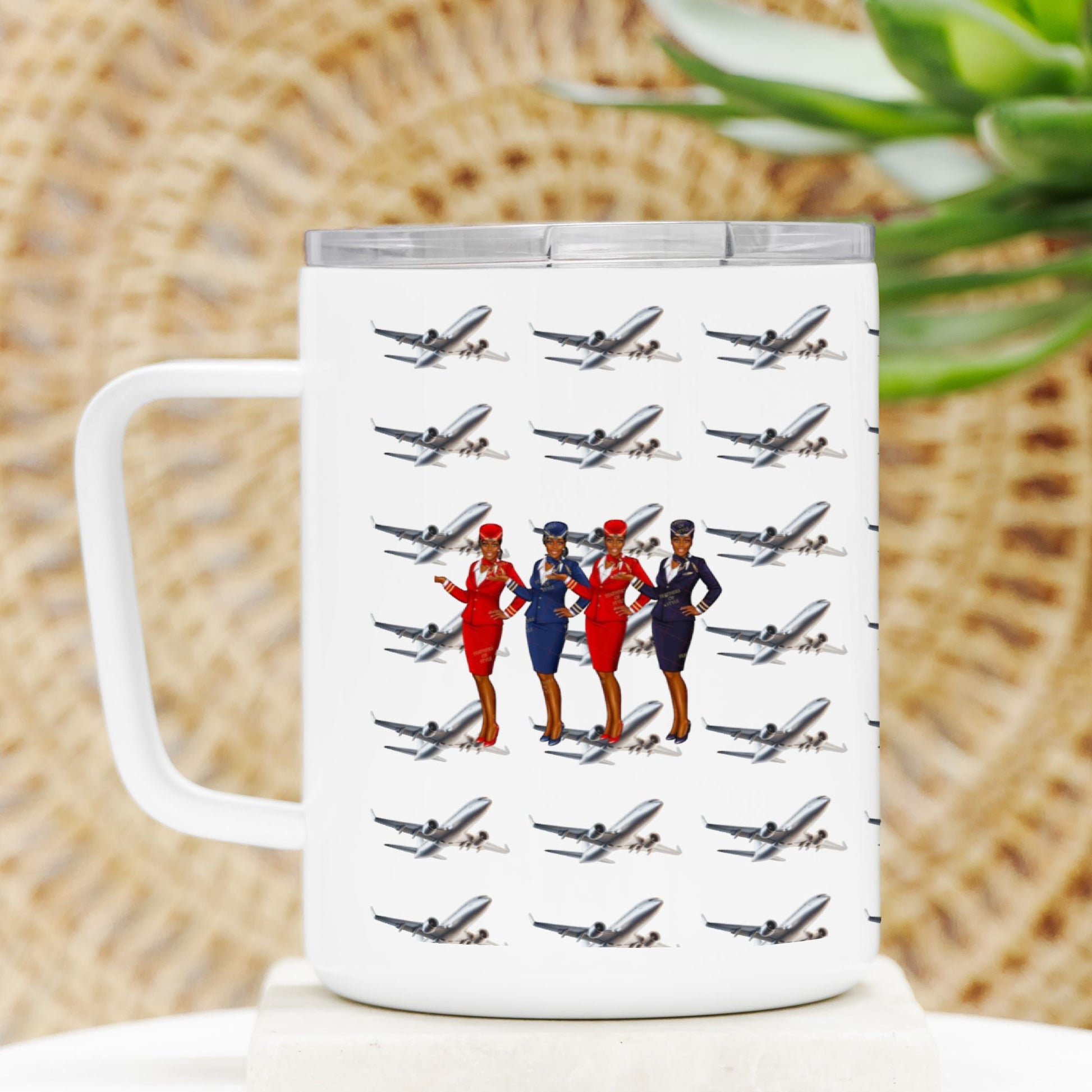 Flight Attendant Travel Mug w/ Lid 10 oz. (7190111584359)